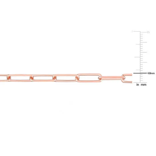 JMS always Bracelets Original AMOUR 5mm Diamond Cut Paperclip Chain Bracelet In Rose Plated Sterling Silver 9 In JMS always Bracelets Original AMOUR 5mm Diamond Cut Paperclip Chain Bracelet In Rose Plated Sterling Silver 9 In
