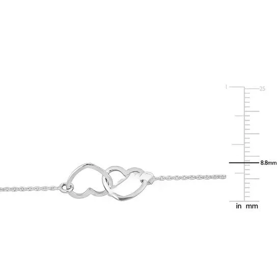 JMS always Bracelets Original Amour Double Heart Charm Chain Bracelet in Sterling Silver JMS always Bracelets Original Amour Double Heart Charm Chain Bracelet in Sterling Silver