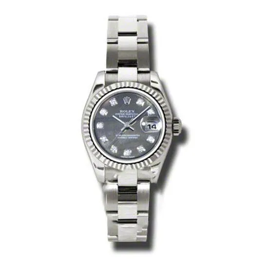 JMS always Bracelets Original Rolex Lady Datejust 26 Black Mother of Pearl Dial 18K White Gold Oyster Bracelet Automatic Watch 179179BKMDO JMS always Bracelets Original Rolex Lady Datejust 26 Black Mother of Pearl Dial 18K White Gold Oyster Bracelet Automatic Watch 179179BKMDO