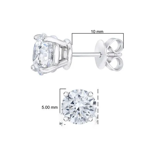 JMS always Earrings Original AGS Certified 14K White Gold 10 Cttw 4Prong Set Brilliant RoundCut Solitaire Diamond Push Back Stud Earrings HI Color SI2I1 Clarity JMS always Earrings Original AGS Certified 14K White Gold 10 Cttw 4Prong Set Brilliant RoundCut Solitaire Diamond Push Back Stud Earrings HI Color SI2I1 Clarity