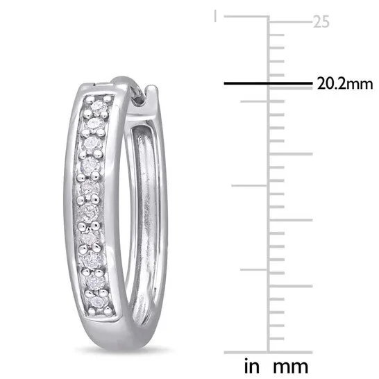 JMS always Earrings Original AMOUR 13 CT TW Diamond Hoop Earrings In Sterling Silver JMS always Earrings Original AMOUR 13 CT TW Diamond Hoop Earrings In Sterling Silver