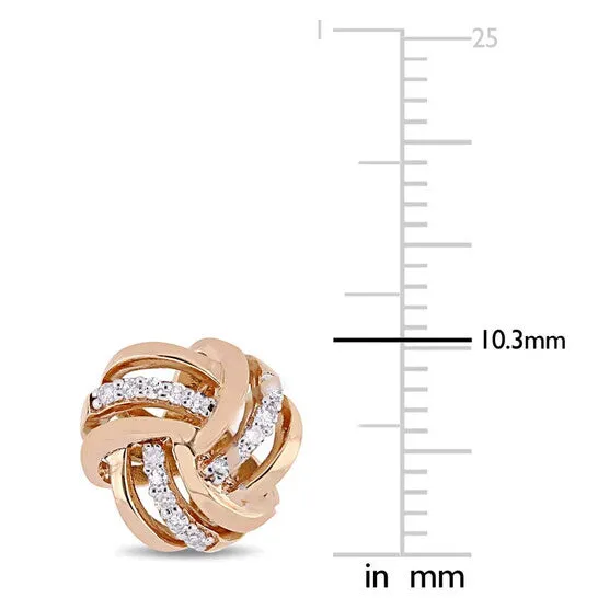 JMS always Earrings Original AMOUR 16 CT TW Diamond Knot Stud Earrings In 14K Rose Gold JMS always Earrings Original AMOUR 16 CT TW Diamond Knot Stud Earrings In 14K Rose Gold
