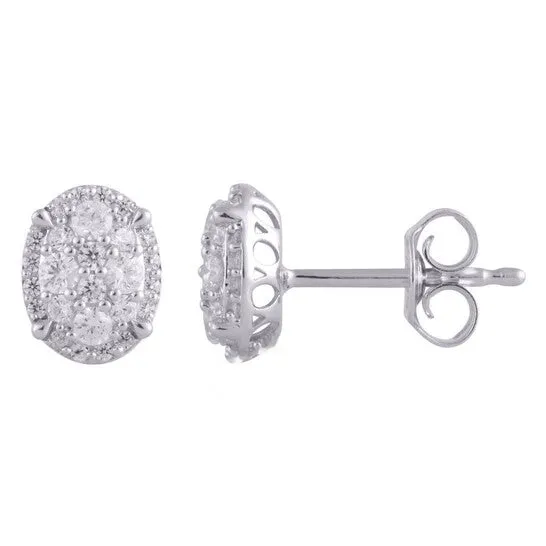 JMS always Earrings Original Diamond Muse 050 cttw 14KT White Gold Round Cut Diamond Oval Stud Earrings for Women JMS always Earrings Original Diamond Muse 050 cttw 14KT White Gold Round Cut Diamond Oval Stud Earrings for Women