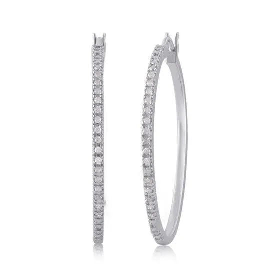 JMS always Earrings Original DiamondMuse 025 Carat TW Diamond Sterling Silver Hoop Earrings for Women JMS always Earrings Original DiamondMuse 025 Carat TW Diamond Sterling Silver Hoop Earrings for Women