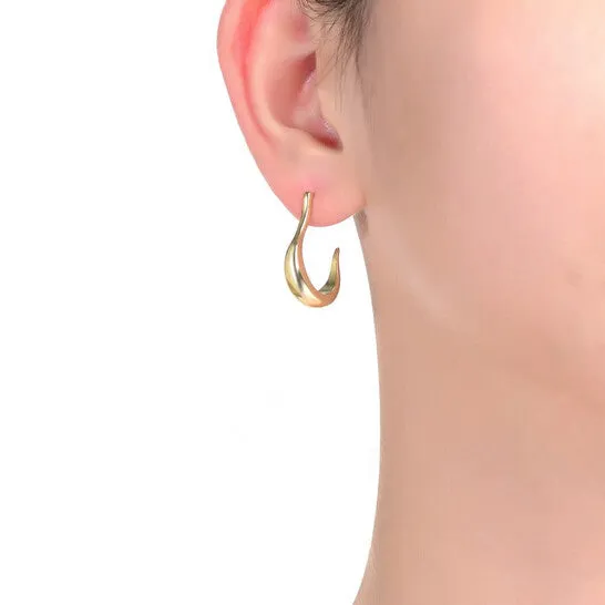 JMS always Earrings Original Rachel Glauber 14k Gold Plated Assymetrical Open Hoop Earrings JMS always Earrings Original Rachel Glauber 14k Gold Plated Assymetrical Open Hoop Earrings