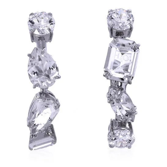 JMS always Earrings Original Swarovski Gema Rhodium Plated Mixed Cuts Ear Cuffs JMS always Earrings Original Swarovski Gema Rhodium Plated Mixed Cuts Ear Cuffs