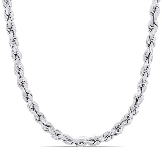 JMS always Necklaces Original AMOUR 24 Inch Rope Chain Necklace In Sterling Silver with Lobster Clasp 5mm JMS always Necklaces Original AMOUR 24 Inch Rope Chain Necklace In Sterling Silver with Lobster Clasp 5mm