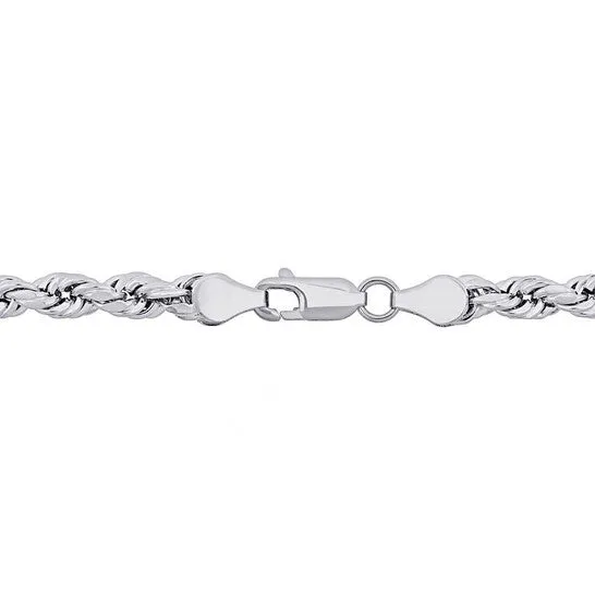 JMS always Necklaces Original AMOUR 24 Inch Rope Chain Necklace In Sterling Silver with Lobster Clasp 5mm JMS always Necklaces Original AMOUR 24 Inch Rope Chain Necklace In Sterling Silver with Lobster Clasp 5mm