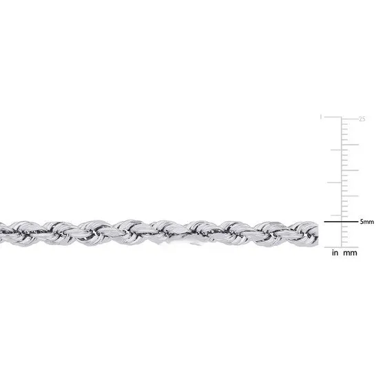 JMS always Necklaces Original AMOUR 24 Inch Rope Chain Necklace In Sterling Silver with Lobster Clasp 5mm JMS always Necklaces Original AMOUR 24 Inch Rope Chain Necklace In Sterling Silver with Lobster Clasp 5mm