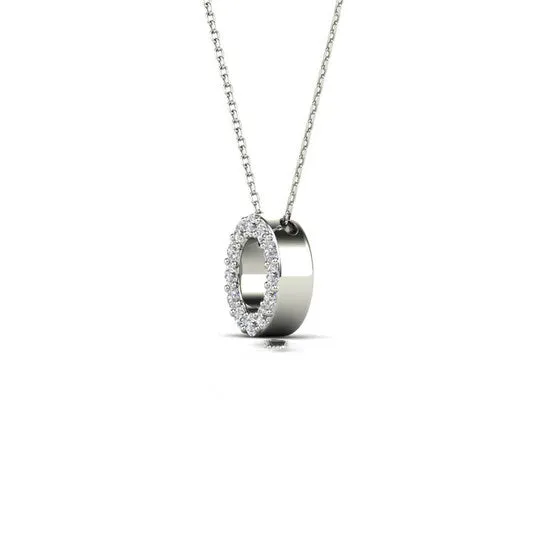 JMS always Necklaces Original Maulijewels 012 Carat Natural Diamond Initial O Pendant Necklace In 14K White Gold With 18 Gold Cable Chain JMS always Necklaces Original Maulijewels 012 Carat Natural Diamond Initial O Pendant Necklace In 14K White Gold With 18 Gold Cable Chain