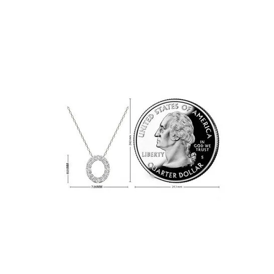 JMS always Necklaces Original Maulijewels 012 Carat Natural Diamond Initial O Pendant Necklace In 14K White Gold With 18 Gold Cable Chain JMS always Necklaces Original Maulijewels 012 Carat Natural Diamond Initial O Pendant Necklace In 14K White Gold With 18 Gold Cable Chain