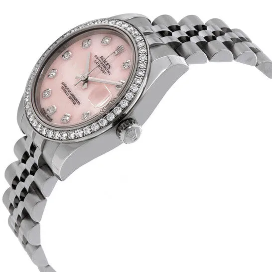 JMS always Necklaces Original Rolex Lady Datejust 31 Pink Mother of Pearl Diamond Dial Steel and 18K White Gold Watch 178384PMDJ JMS always Necklaces Original Rolex Lady Datejust 31 Pink Mother of Pearl Diamond Dial Steel and 18K White Gold Watch 178384PMDJ