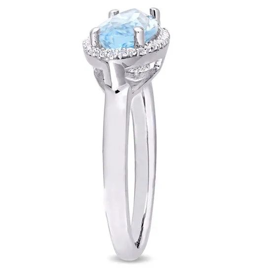 JMS always Original Amour 2 78 CT TGW Sky Blue Topaz and White Topaz Cocktail Ring Silver Rings JMS always Original Amour 2 78 CT TGW Sky Blue Topaz and White Topaz Cocktail Ring Silver Rings