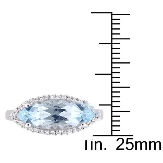JMS always Original Amour 2 78 CT TGW Sky Blue Topaz and White Topaz Cocktail Ring Silver Rings JMS always Original Amour 2 78 CT TGW Sky Blue Topaz and White Topaz Cocktail Ring Silver Rings