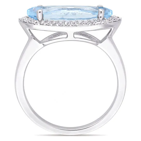 JMS always Original Amour 2 78 CT TGW Sky Blue Topaz and White Topaz Cocktail Ring Silver Rings JMS always Original Amour 2 78 CT TGW Sky Blue Topaz and White Topaz Cocktail Ring Silver Rings