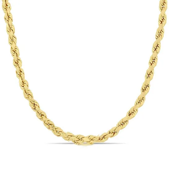 JMS always Original AMOUR 22 Inch Rope Chain Necklace In 14K Yellow Gold 4 Mm Necklaces JMS always Original AMOUR 22 Inch Rope Chain Necklace In 14K Yellow Gold 4 Mm Necklaces