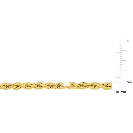 JMS always Original AMOUR 22 Inch Rope Chain Necklace In 14K Yellow Gold 4 Mm Necklaces JMS always Original AMOUR 22 Inch Rope Chain Necklace In 14K Yellow Gold 4 Mm Necklaces