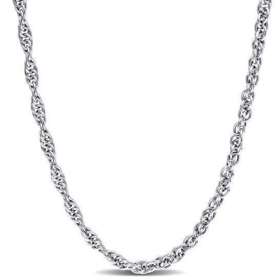 JMS always Original AMOUR 37mm Singapore Necklace In Sterling Silver 24 Necklaces JMS always Original AMOUR 37mm Singapore Necklace In Sterling Silver 24 Necklaces
