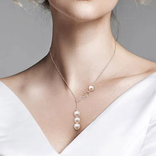 JMS always Original AMOUR 89 Mm Cultured Freshwater Pearl Infinity Lariat Necklace In Sterling Silver Necklaces JMS always Original AMOUR 89 Mm Cultured Freshwater Pearl Infinity Lariat Necklace In Sterling Silver Necklaces