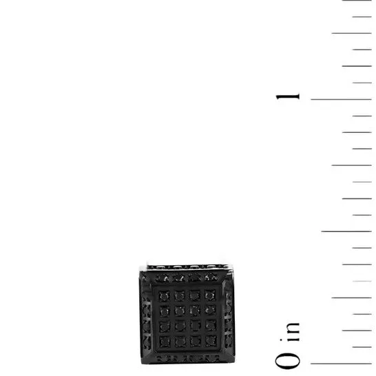 JMS always Original Robert Alton 12CTW Black Diamond Stainless Steel with Black Finish Mens Cube Earrings Earrings JMS always Original Robert Alton 12CTW Black Diamond Stainless Steel with Black Finish Mens Cube Earrings Earrings
