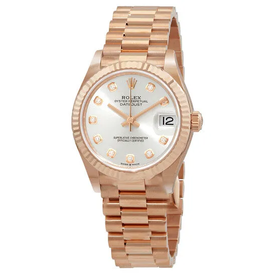 JMS always Original Rolex Datejust 31 Automatic 18kt Everose Gold Diamond Silver Dial Ladies Watch 2782750039 Watches JMS always Original Rolex Datejust 31 Automatic 18kt Everose Gold Diamond Silver Dial Ladies Watch 2782750039 Watches