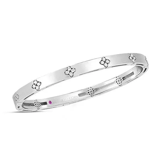 JMS always PreStyled Sets Original Roberto Coin 18K White Gold w Diamond Accents Verona Narrow Width Bangle JMS always PreStyled Sets Original Roberto Coin 18K White Gold w Diamond Accents Verona Narrow Width Bangle