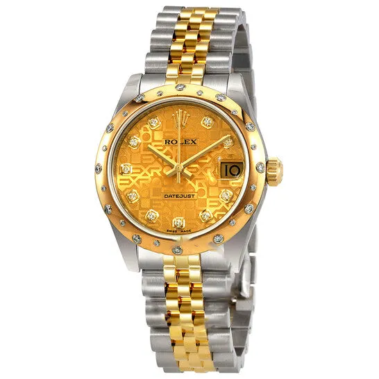 JMS always PreStyled Sets Original Rolex Datejust 31 Champagne Diamond Steel and 18K Yellow Gold Ladies Watch 178343CJDJ JMS always PreStyled Sets Original Rolex Datejust 31 Champagne Diamond Steel and 18K Yellow Gold Ladies Watch 178343CJDJ