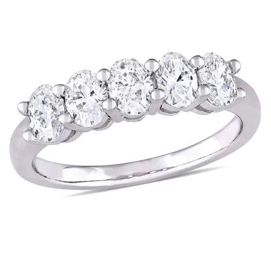 JMS always Rings Original 1 CT TW Oval Cut Diamond SemiEternity Ring in 14k White Gold JMS always Rings Original 1 CT TW Oval Cut Diamond SemiEternity Ring in 14k White Gold
