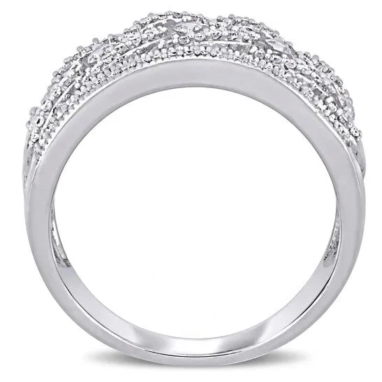 JMS always Rings Original Amour 12 CT TW Diamond Wide Interlaced Circle Anniversary Ring in 10k White Gold JMS004958 JMS always Rings Original Amour 12 CT TW Diamond Wide Interlaced Circle Anniversary Ring in 10k White Gold JMS004958