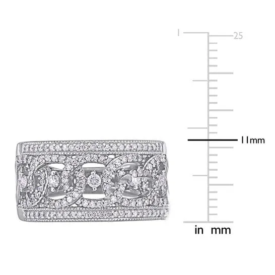 JMS always Rings Original Amour 12 CT TW Diamond Wide Interlaced Circle Anniversary Ring in 10k White Gold JMS004958 JMS always Rings Original Amour 12 CT TW Diamond Wide Interlaced Circle Anniversary Ring in 10k White Gold JMS004958