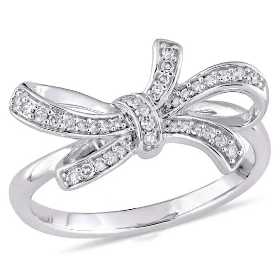 JMS always Rings Original Amour 16 CT TW Diamond Double Knot 10K White Gold Ring JMS always Rings Original Amour 16 CT TW Diamond Double Knot 10K White Gold Ring