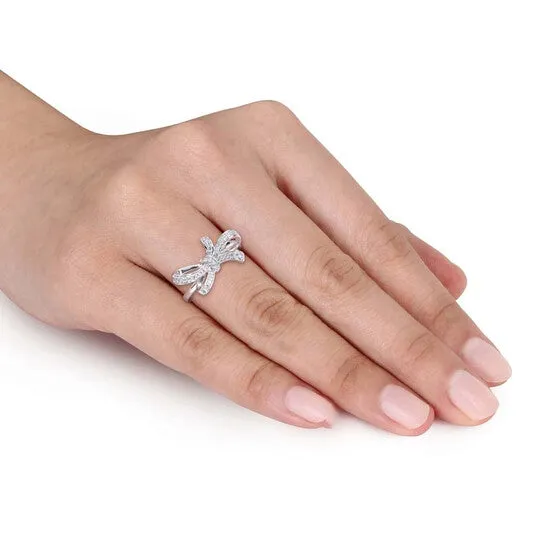 JMS always Rings Original Amour 16 CT TW Diamond Double Knot 10K White Gold Ring JMS always Rings Original Amour 16 CT TW Diamond Double Knot 10K White Gold Ring
