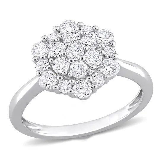 JMS always Rings Original Amour 1 CT TW Diamond Cluster Engagement Ring in 10k White Gold JMS always Rings Original Amour 1 CT TW Diamond Cluster Engagement Ring in 10k White Gold