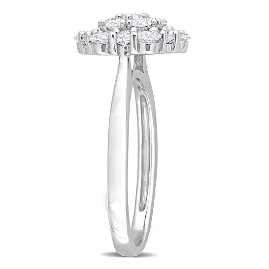 JMS always Rings Original Amour 1 CT TW Diamond Cluster Engagement Ring in 10k White Gold JMS always Rings Original Amour 1 CT TW Diamond Cluster Engagement Ring in 10k White Gold