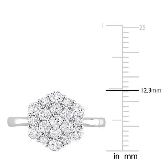 JMS always Rings Original Amour 1 CT TW Diamond Cluster Engagement Ring in 10k White Gold JMS always Rings Original Amour 1 CT TW Diamond Cluster Engagement Ring in 10k White Gold