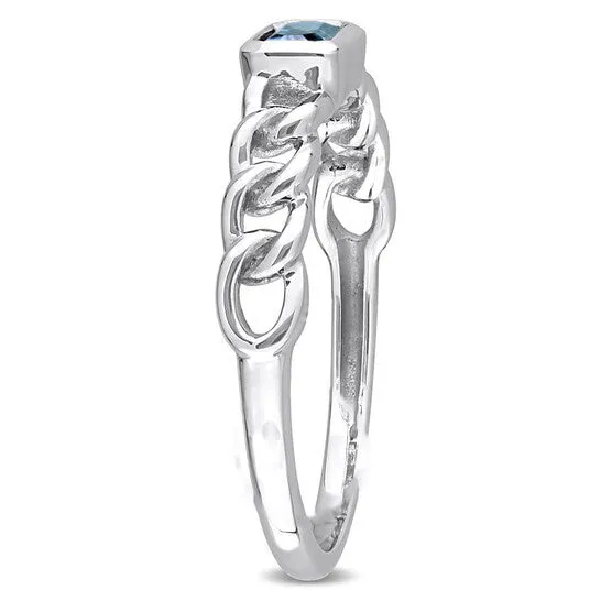 JMS always Rings Original Amour 10k White Gold 38 CT TGW Octagon London Blue Topaz Link Ring JMS always Rings Original Amour 10k White Gold 38 CT TGW Octagon London Blue Topaz Link Ring