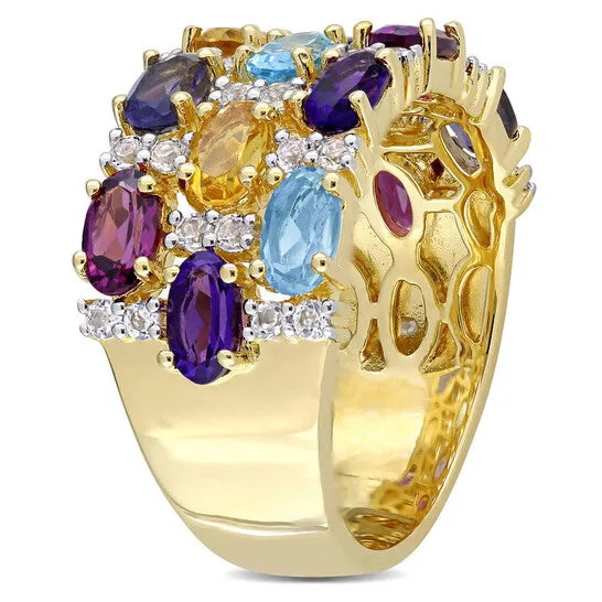 JMS always Rings Original Amour Yellow Silver 415 CT TGW MultiGemstone MultiRow Ring JMS always Rings Original Amour Yellow Silver 415 CT TGW MultiGemstone MultiRow Ring