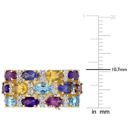 JMS always Rings Original Amour Yellow Silver 415 CT TGW MultiGemstone MultiRow Ring JMS always Rings Original Amour Yellow Silver 415 CT TGW MultiGemstone MultiRow Ring