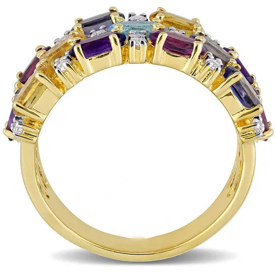 JMS always Rings Original Amour Yellow Silver 415 CT TGW MultiGemstone MultiRow Ring JMS always Rings Original Amour Yellow Silver 415 CT TGW MultiGemstone MultiRow Ring