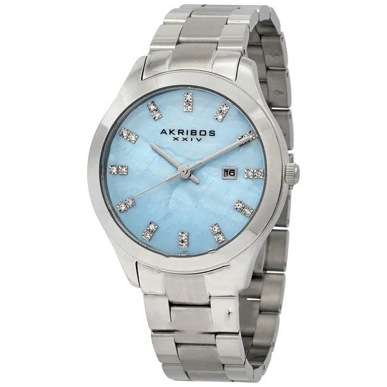 JMS always Watches Original Akribos XXIV Blue Mother of Pearl Dial Ladies Watch AK954SSBU JMS always Watches Original Akribos XXIV Blue Mother of Pearl Dial Ladies Watch AK954SSBU