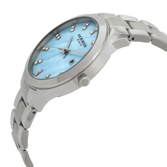 JMS always Watches Original Akribos XXIV Blue Mother of Pearl Dial Ladies Watch AK954SSBU JMS always Watches Original Akribos XXIV Blue Mother of Pearl Dial Ladies Watch AK954SSBU