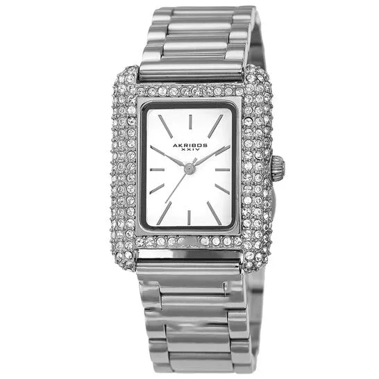 JMS always Watches Original Akribos XXIV Quartz White Dial Ladies Watch AK1108SS JMS always Watches Original Akribos XXIV Quartz White Dial Ladies Watch AK1108SS