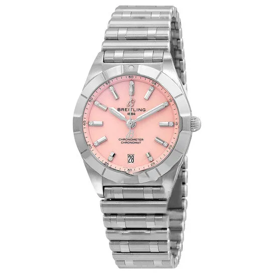 JMS always Watches Original Breitling Chronomat Quartz Chronometer Diamond Pink Dial Ladies Watch A77310101K1A1 JMS always Watches Original Breitling Chronomat Quartz Chronometer Diamond Pink Dial Ladies Watch A77310101K1A1