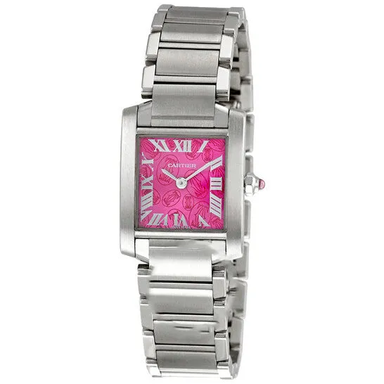 JMS always Watches Original Cartier Tank Francaise Limited Edition Steel Raspberry Ladies Watch W51030Q3 JMS always Watches Original Cartier Tank Francaise Limited Edition Steel Raspberry Ladies Watch W51030Q3