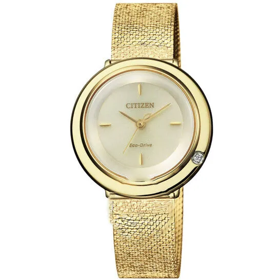 JMS always Watches Original Citizen Diamond Champagne Dial Ladies Watch EM064287P