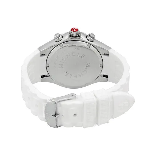 JMS always Watches Original Michele Tahitian Jelly Bean Silver Dial White Silicone Ladies Watch MWW12F000032 JMS always Watches Original Michele Tahitian Jelly Bean Silver Dial White Silicone Ladies Watch MWW12F000032