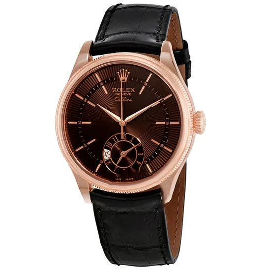 JMS always Watches Original Rolex Cellini Dual Time Automatic Brown Dial Mens Leather Watch 50525BRSBKL JMS always Watches Original Rolex Cellini Dual Time Automatic Brown Dial Mens Leather Watch 50525BRSBKL