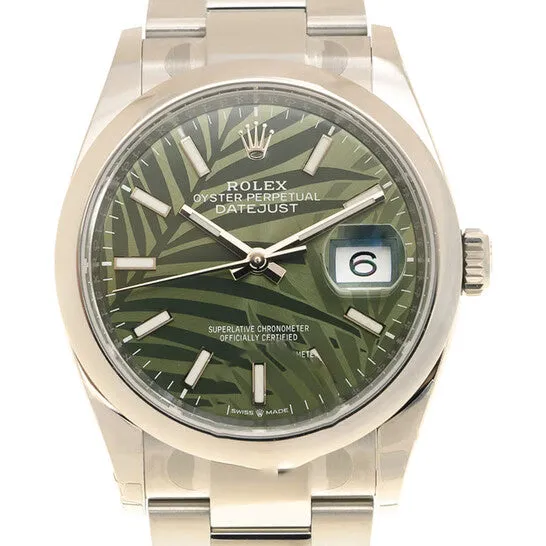 JMS always Watches Original Rolex Datejust 36 Automatic Olive Green Palm Ladies Watch 126200GNSPLMO JMS always Watches Original Rolex Datejust 36 Automatic Olive Green Palm Ladies Watch 126200GNSPLMO