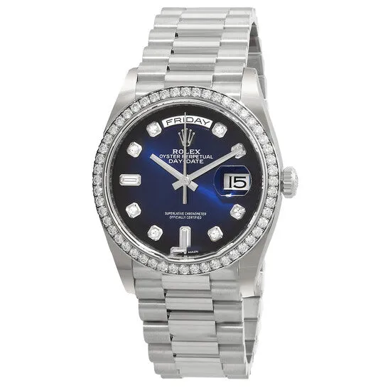 JMS always Watches Original Rolex DayDate 36 Blue Diamond Dial 18kt White Gold President Watch 128349BLDP JMS always Watches Original Rolex DayDate 36 Blue Diamond Dial 18kt White Gold President Watch 128349BLDP