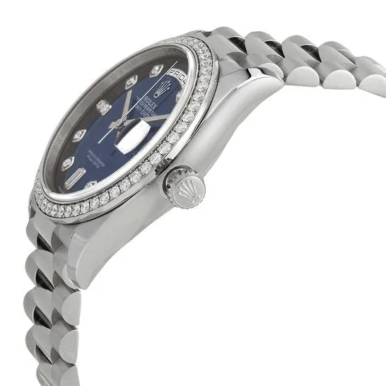 JMS always Watches Original Rolex DayDate 36 Blue Diamond Dial 18kt White Gold President Watch 128349BLDP JMS always Watches Original Rolex DayDate 36 Blue Diamond Dial 18kt White Gold President Watch 128349BLDP